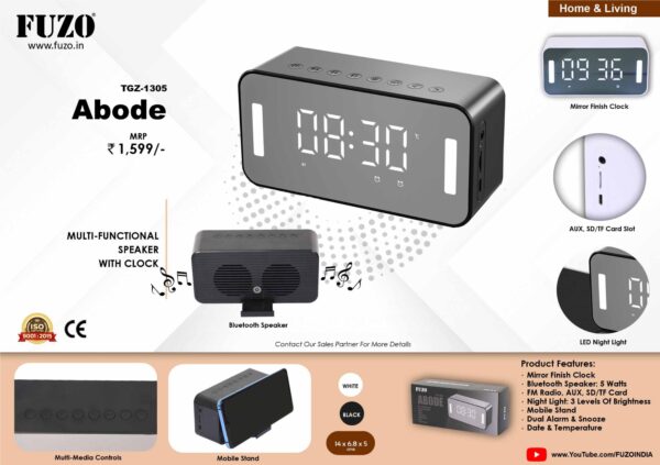 MULTI-FUNCTIONAL SPEAKER WITH CLOCK ( Abode )