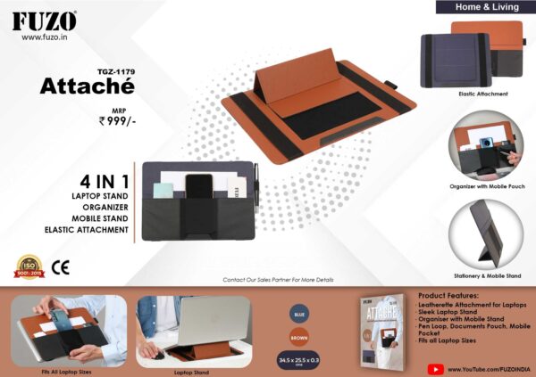 4 IN 1 LAPTOP STAND ORGANIZER MOBILE STAND ELASTIC ATTACHMENT ( Attache )