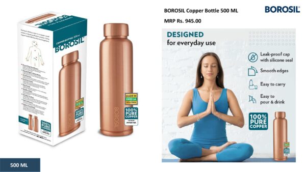 BOROSIL Copper Bottle 500 ML
