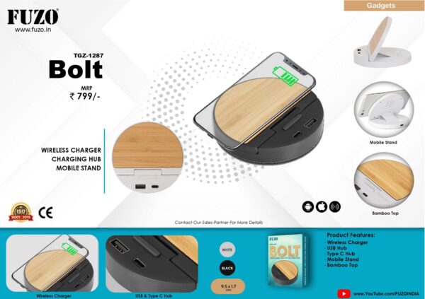 WIRELESS CHARGER CHARGING HUB MOBILE STAND ( Bolt )