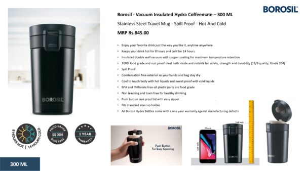 Borosil - Vacuum Insulated Hydra Coffeemate ( 300 ml )