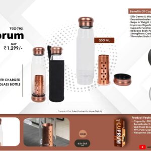 COPPER CHARGED GLASS BOTTLE ( Cuprum )
