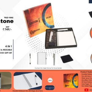 WASHABLE & REUSABLE NOTEBOOK GIFT SET ( Flintstone )