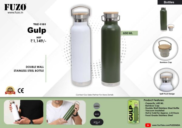 DOUBLE WALL STAINLESS STEEL BOTTLE ( Gulp )