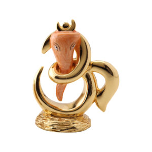 Pearl Orange Om Ganesha Gold