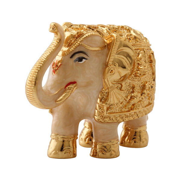 Pearl White Gold Elephant