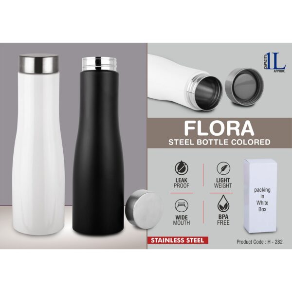Power Plus Flora Steel bottle Colored  -  1 L