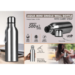 Aqua Mini Single Wall Steel Bottle – 500 ml